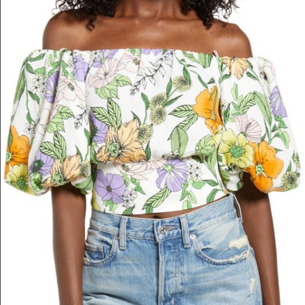 AFRM Ani Off Shoulder Top Vintage Floral
